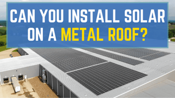 Graphic showing solar panels installed on a metal roof