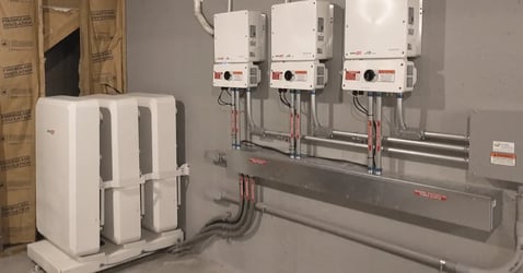 Solar power battery units inside