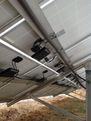 Solar microinverters below solar panels