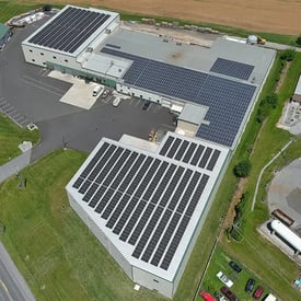 Solar Panels on The Roof of Raytec LLC in New Holland, PA