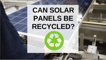 Can you recycle solar panels?