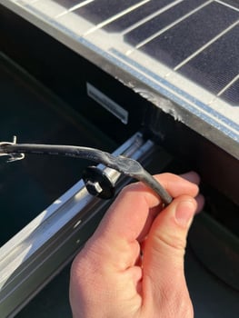 pinched wire on solar array