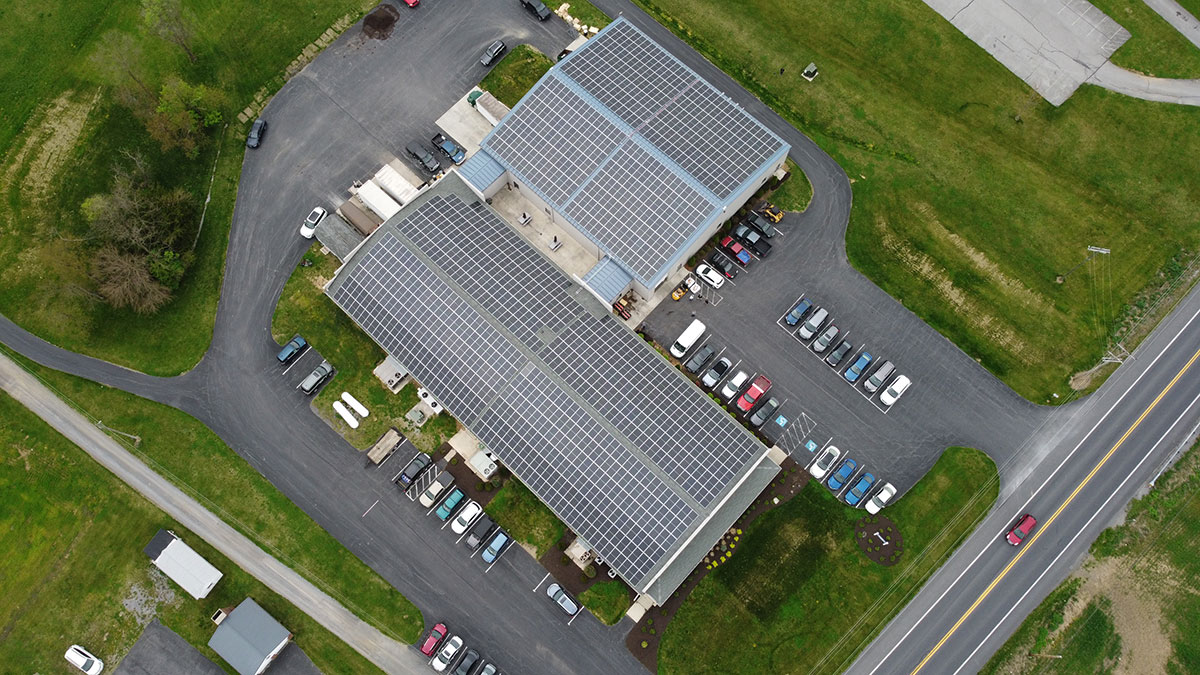 Mercersburg Printing Installs Solar Panels On Round Roof
