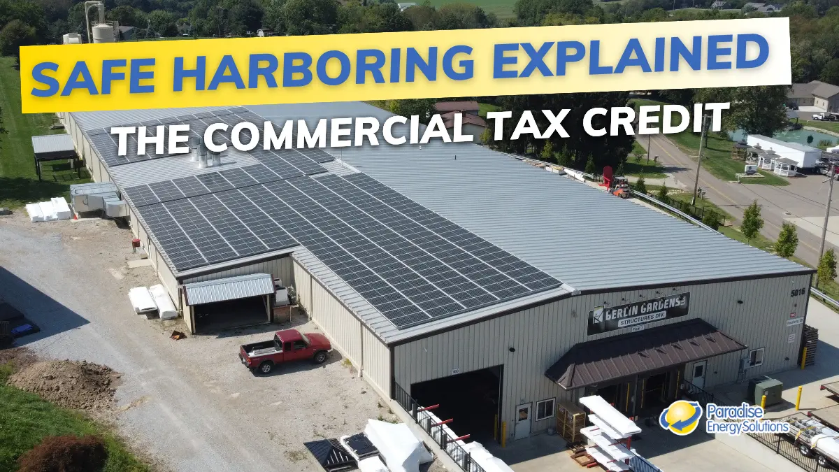 Safe harboring the commercial solar tax credit explained