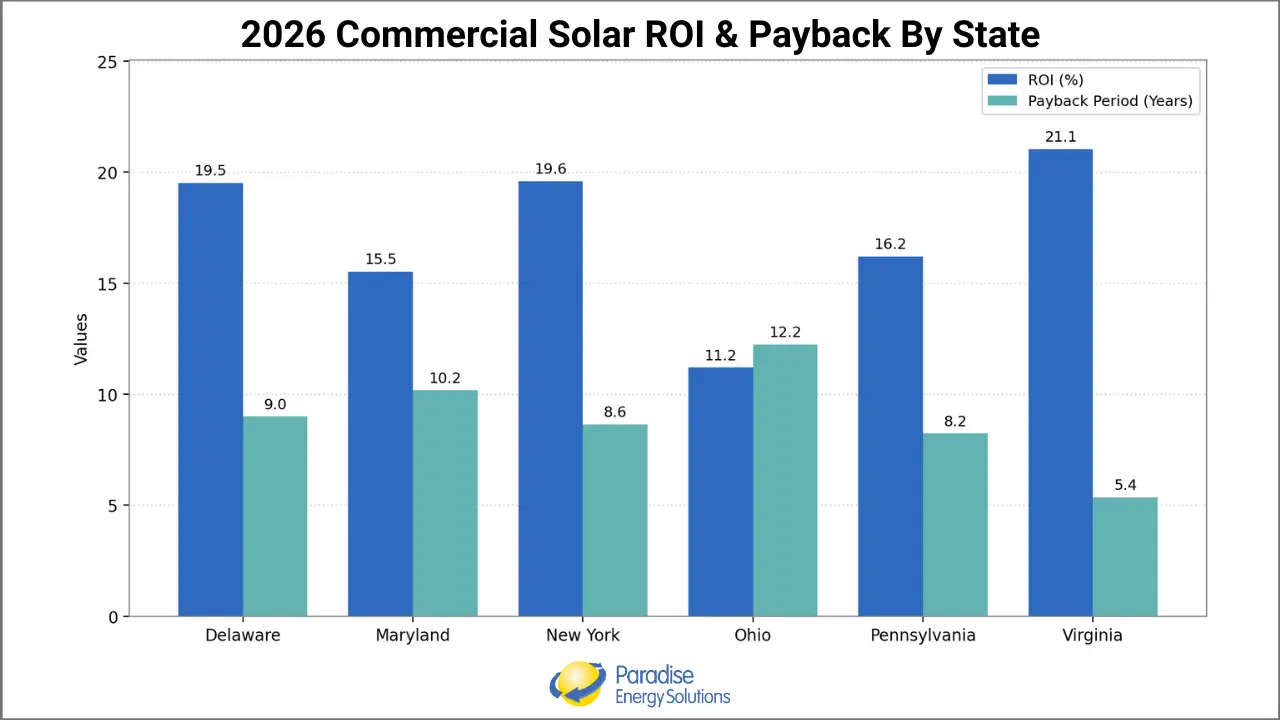 2026 Commercial Solar ROI & Payback by State