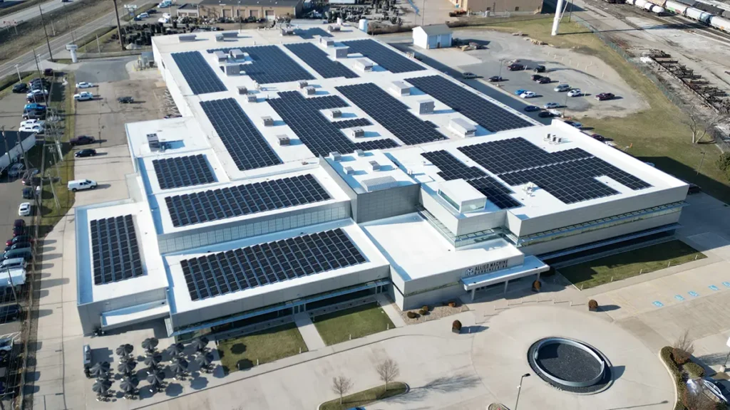 Allied Machine in Dover, Ohio with solar panels installed by Paradise Energy